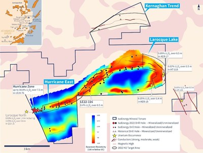 Figure 3 – Larocque East Drilling Areas (CNW Group/IsoEnergy Ltd.)