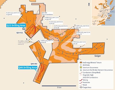 Figure 7 – Geiger Drilling Areas (CNW Group/IsoEnergy Ltd.)