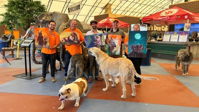 Five original Christopher Clark artworks shown at The Wild Animal Sanctuary visitor center with Executive Director Pat Craig and team.