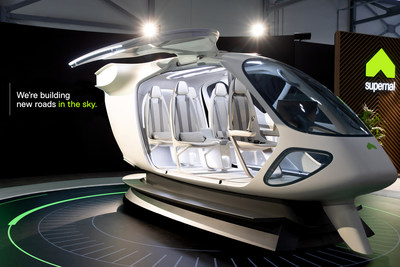 Superna von der Hyundai Motor Group stellt auf der Farnborough International Airshow 2022 ein eVTOL-Fahrzeugkabinenkonzept vor