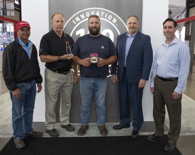 (L-R) Ty Budine, Welding Manager, Jim Cirigliano, Welding Operations Manager, Dave Micha, Welder and TMHG Welding Skills Competition Gold winner, Tony Topencik, Vice President Operations, Quality and EHS, and Mike Kretzmer, Director of Operations