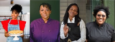 Grant recipients from left to right: Culinary Creator Hero Maya-Camille Broussard of Justice of the Pies in Chicago, IL; Culinary Creator Honorees Jasmine Macon who plans to open Beyond Amazing Donuts (B.A.D.) in Charlotte, NC this summer, Ashleigh Pearson of Petite Soeur in Washington, DC and Felicia Mayden of The Emily Hotel in Chicago, IL.