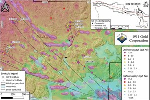 1911 Gold Intersects Multiple Gold-bearing Structures in First-Pass Drilling at the Wallace Project, Rice Lake Property, Manitoba