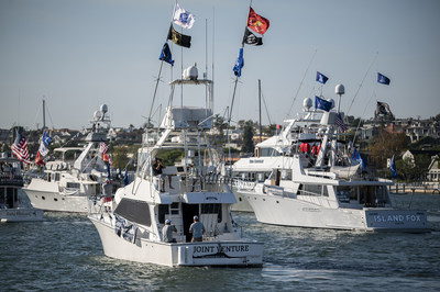40 of the west coast’s finest sportfishing yachts looped through Newport Harbor as part of the 2021 WHOW Boat Parade.