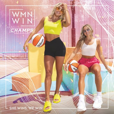 Haley and Hanna Cavinder in Champs Sports’ “Women Win” campaign