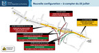 Réfection majeure du tunnel Louis-Hippolyte-La Fontaine - Changements de configuration et fermeture complète du tunnel en direction de la Rive-Sud du 22 au 25 juillet