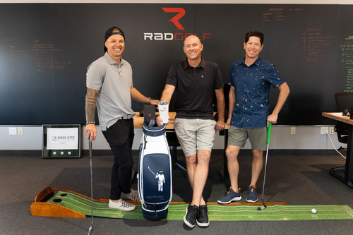 Scott Harkey, Peter Johnson and Drew McFarland of Rad Golf. Photo by Huy Nguyen.