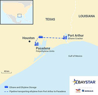 Illustration: Baystar assets in Texas, US. © Baystar