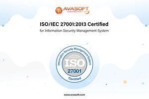 AVASOFT ISO/IES 27001:2015 Certified for Information Security Management System Certification (ISMS)