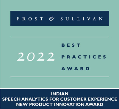 2022 Indian Speech Analytics for Customer Experience New Product Innovation Award