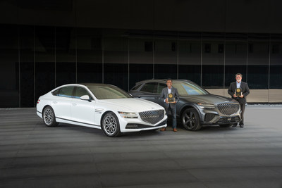 (Left to Right) Ted Mengiste, executive director, sales operations, Genesis Motor America, Robert Mansfield, senior director, global automotive, J.D. Power