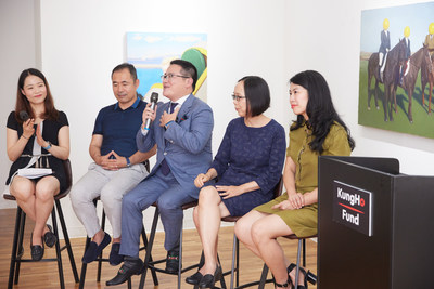 (From right to left) George Gong, KungHo Fund CEO & founding partner (middle) in discussion with three speakers: Michelle Wang (right 1), Amy Liao (right 2), Jerry Wang (left 2), and moderator (left 1) at KungHo Fund soft launch event on July 19, 2022. Photo credit: Kepler Mission Design