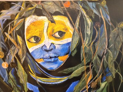 “Omo Green/Blue.” Giclee on Canvas, Original Acrylic on Canvas, 2018.