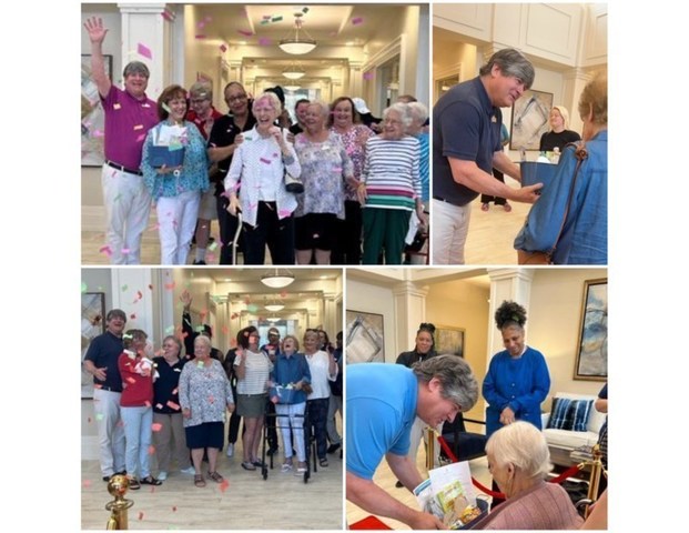 Nat Watkins, Executive Director of Watercrest Macon Assisted Living and Memory Care, welcomes new residents to the luxury senior living community located in Macon, Ga.