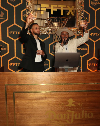 Stephen Curry and DJ D-Nice attend Stephen Curry's Unanimous Media and Talent Resources Sports Invite Only Bash Presented by FTX