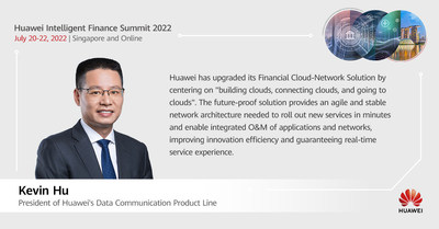 Kevin Hu, presidente da linha de produtos de comunicação de dados da Huawei, faz um discurso (PRNewsfoto/Huawei)