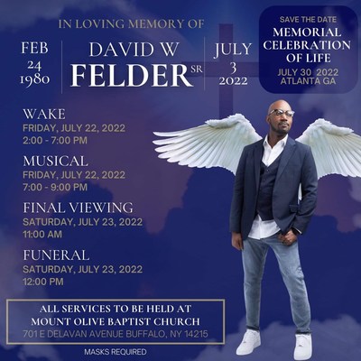 Funeral Services For Half Mile Home Member David Felder Scheduled For July 23rd In Buffalo, NY