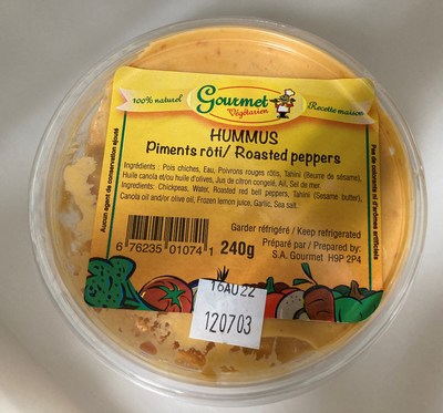 hummus piments rti (Groupe CNW/Ministre de l'Agriculture, des Pcheries et de l'Alimentation)