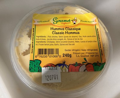 classic hummus (CNW Group/Ministry of Agriculture, Fisheries and Food)