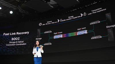 Dr. Margaret Hu, President of Marketing and Solution Sales, Global Digital Finance, Huawei, launched SOCC solution (PRNewsfoto/Huawei)