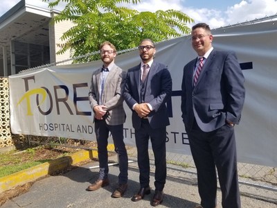 From Left to Right: Sean Adkins, Director of Economic Development at Patrick County, Virginia, Dr. Sameer Suhail, President & CEO of Foresight Health, and Joseph Hylak-Reinholtz, COO & General Counsel of Foresight Health.