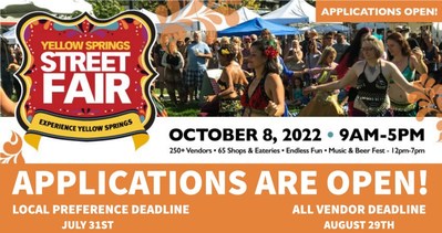 Yellow Springs Street Fair October 2022 Vendor Applications Now Open.