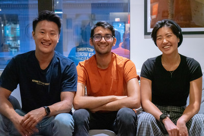 Andrew Zhou, Co-Founder (left). Sid Pandiya, Co-Founder/CEO (middle). Corine Tan, Co-Founder (right)