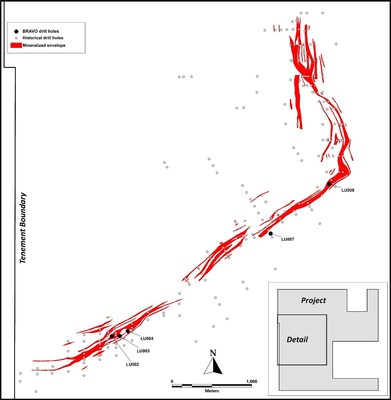 Location of Bravo Drilling Reported in this Document (CNW Group/Bravo Mining Corp.)