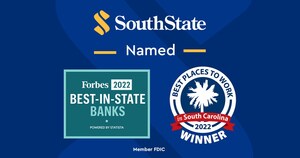SouthState receives Forbes' "Best-in-State Banks" awards and earns "Best Places to Work" distinction