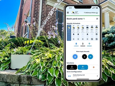 OtO intelligently optimizes watering schedules based on real time climate data including temperature, precipitation, and wind (CNW Group/OtO Inc.)