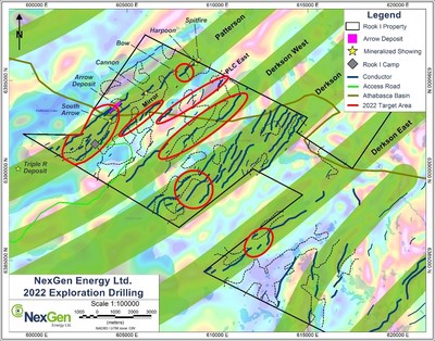 Figure 1: 2022 Exploration Target Areas (CNW Group/NexGen Energy Ltd.)