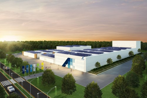 Artist's rendering of Ascend Elements' new Apex 1 facility to be located in Hopkinsville, Ky. (PRNewsfoto/Ascend Elements)