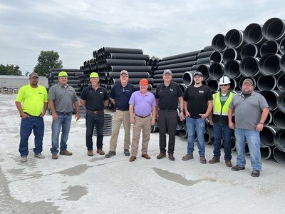 U.S. Congressman Larry Bucshon, M.D. (R-IN 8th District) tours Advanced Drainage Systems Brazil, Indiana recycling plant.