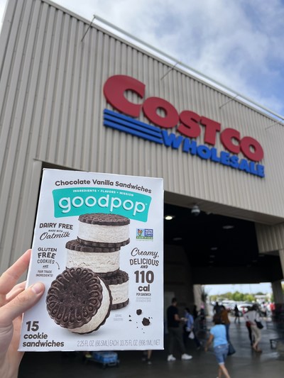 GoodPop celebrates National Ice Cream Sandwich Day with the announcement of a 15-count box of its new Chocolate Vanilla Sandwiches exclusively available at Costco locations in Los Angeles.