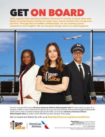 American Airlines and Stand Up To Cancer's 2022 campaign, featuring Mandy Moore.