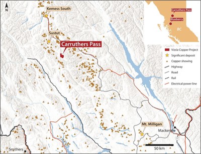 Figure 1 – Carruthers Pass Project Location Map (CNW Group/Vizsla Copper Corp.)