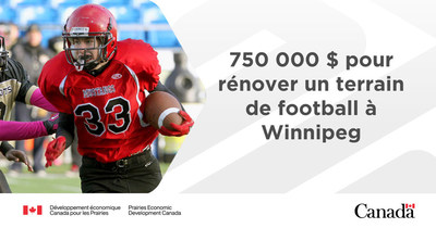 Le ministre Vandal annonce l'octroi d'un financement fédéral pour la rénovation et l'amélioration du terrain de football des Mustangs de St. Vital à Winnipeg (Groupe CNW/Prairies Economic Development Canada)