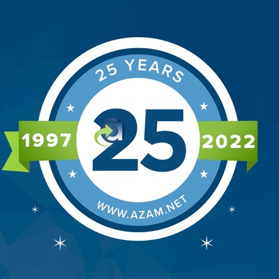 New design by the creative team at Azam Marketing to commemorate the company's extraordinary 25th anniversary