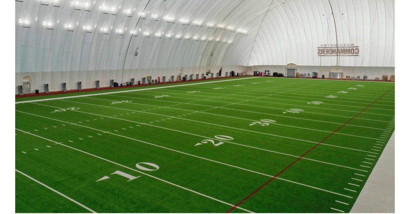 HELLAS CONSTRUCTION BRINGS THEIR A GAME TO WASHINGTON COMMANDERS PRACTICE  FACILITY