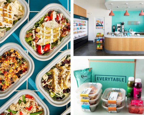 Everytable is a multi-channel, fresh-prepared, ready-to-eat food business blending storefronts, subscriptions, and SmartFridges supplied by a central kitchen with meals priced according to the neighborhood.