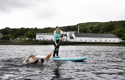 Katie Tunn & Ross Edgley arrive at the launch of the new Talisker visitor experience (PRNewsfoto/Diageo)