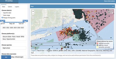 Vineyard Wind lease area is home to the critically endangered North Atlantic Right Whale year-round (Whalemap.org)