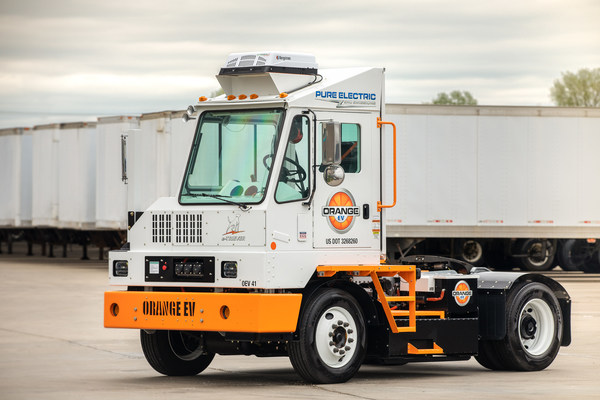 Orange EV e-TRIEVER Pure Electric Yard Truck