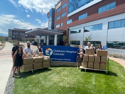 Save the Storks delivers hundreds of plush toys to Children's Hospital Colorado on Wednesday, Aug. 3.<br />
(Photo: Save the Storks)