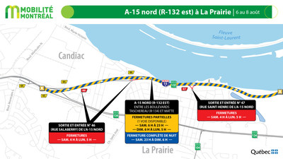 4. A15 nord, secteur La Prairie - FDS du 5 août (Groupe CNW/Ministère des Transports)