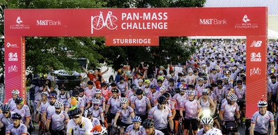 More than 6,400 riders will cycle between 25 and 211 miles during the 43rd Pan-Mass Challenge this weekend with the goal of raising $66 million dollars for Dana-Farber Cancer Institute. Photo Credit: John Deputy