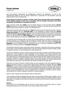 Noble Corporation plc Announces Publication of Exemption Document