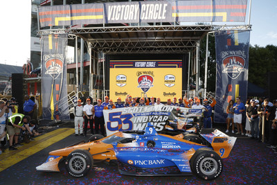 Scott Dixon took his Chip Ganassi Racing Honda to victory Sunday in the Big Machine Music City Grand Prix in Nashville, Tennessee. It was the six-time champion's 53rd IndyCar victory, now second on the all-time list only to A.J. Foyt.