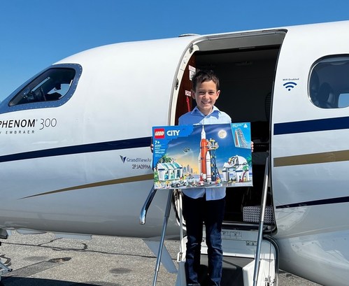 GrandView Aviation helped transport nine-year-old cancer patient, Guy, home from his treatment in NYC as part of partnership with Corporate Angel Network