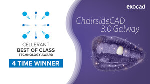 EXOCAD'S CHAIRSIDECAD RECOGNIZED AS A 2022 CELLERANT BEST OF CLASS TECHNOLOGY AWARD WINNER